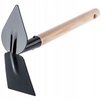 Kadax Gartenhacke Aus Metall Mit Holzstiel, Rechteck, 6 Cm, Schwarz