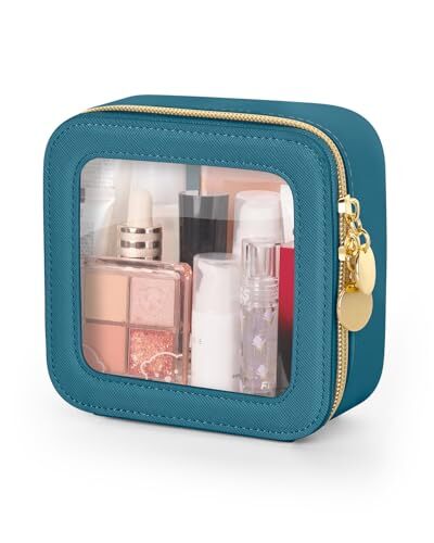 Makeup Bag, Small Makeup Bag for Purse, Waterproof Clear Makeup bag, Mini Blue-image