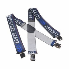 Adventure Motorcycle Rider Braces Heavy Duty Elasticated Extra Wide Blue Red