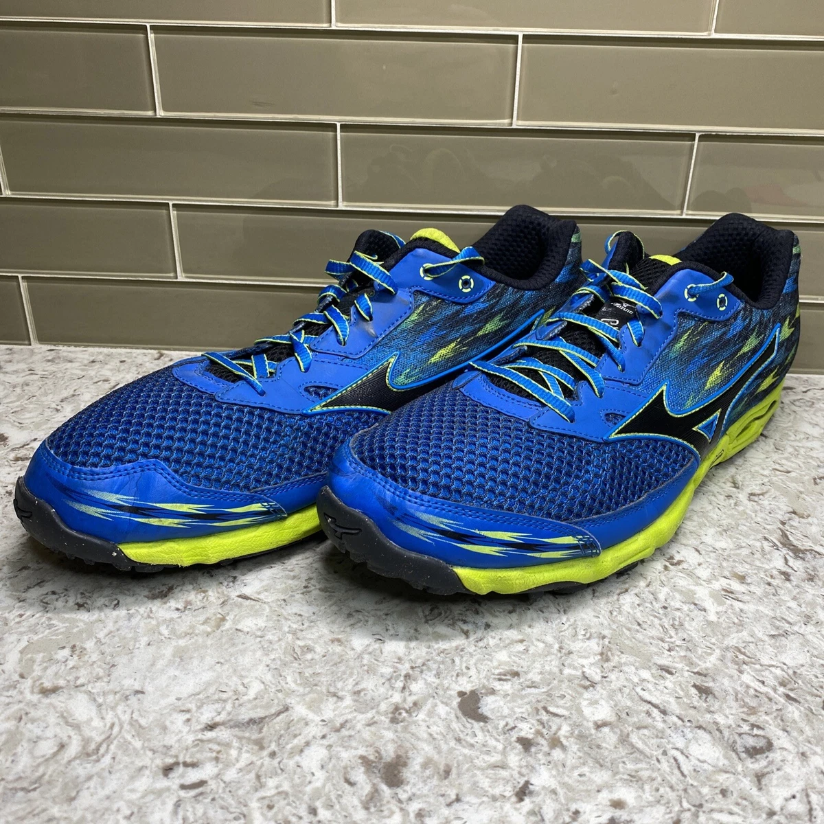 Mizuno Mens Wave Hayate 2 410701 6M90 Blue Running Shoes Sneakers Size 12.5