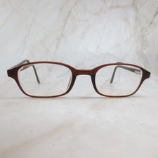 Vintage Romco 4 1/4-5 1/2 Eyeglasses Frame Brown Plastic Full Rim Square 48-22