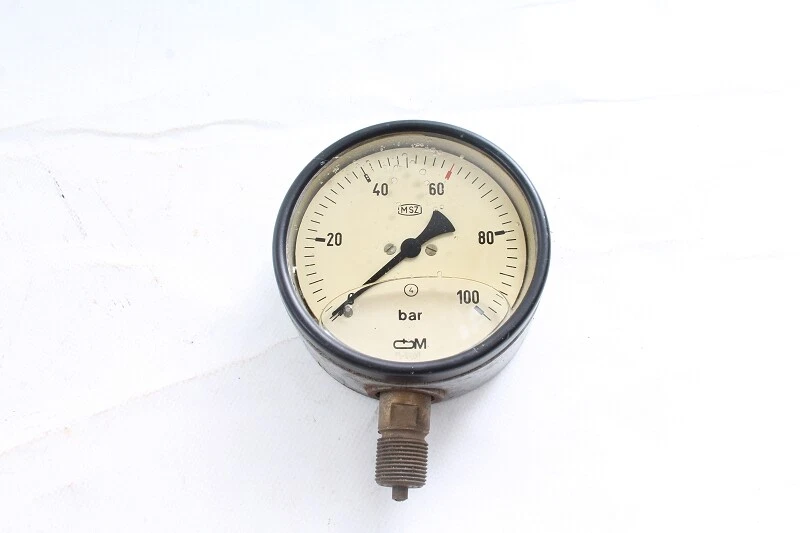 altes Manometer 100 Bar Anzeige Messgerät Metall old vintage - Bild 3 von 4