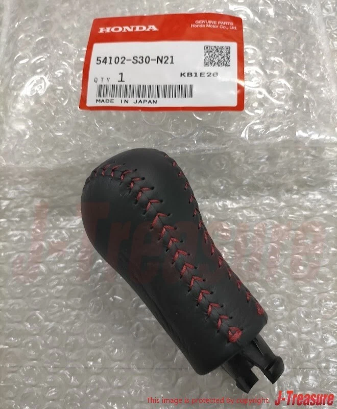 HONDA INTEGRA TYPE-R DC2 DB8 Genuine 5-Speed Leather Red Stitch Shift Knob OEM - Image 2 of 4