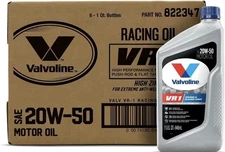 Valvoline VR1 Racing SAE 20W-50 Motor Oil 1 QT, Case of 6 LOWEST PRICE ON EBAY
