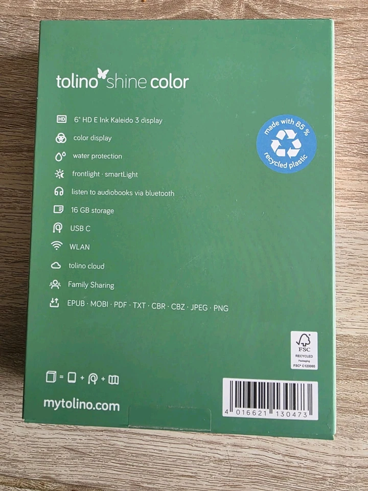 NEUWERTIGER Tolino Shine Color eBook-Reader, Schwarz, 6 Zoll, 16GB - Bild 2 von 4