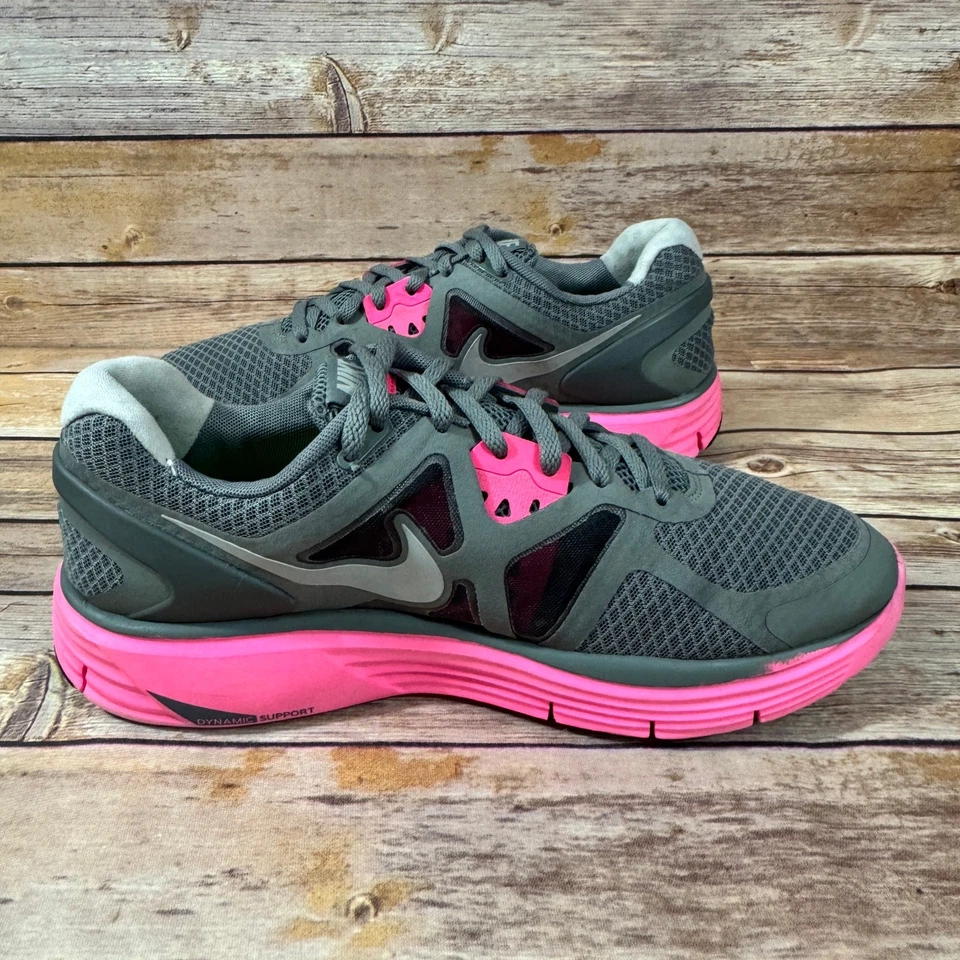 Nike Womens Gray Pink Lunarglide 3 Lunarlon Sneakers Athletic Running Shoes 9.5 - Image 4 of 4