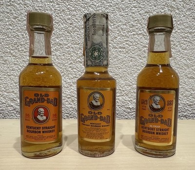3 Old Grand-Dad Kentucky Straight Bourbon Whisky 86 Proof 43 % US-Import  Minis