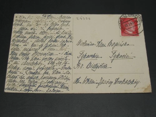 Germany Poland 1943 Grodno on postcard stains *29335