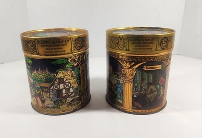 LOT OF 2 VINTAGE E. OTTO SCHMIDT TIN BOXES CONTAINERS NURNBERG 