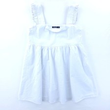 Nasty Gal Mini Dress Womens Size 8 White Ruffle Frill Ruched Bodycon Bride Party