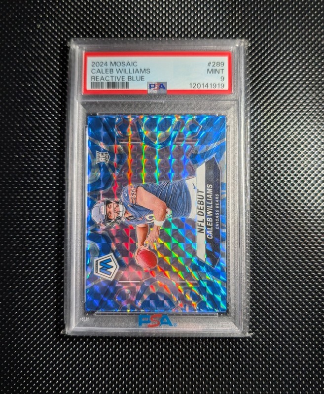 2024 Panini Mosaic Caleb Williams Reactive Blue Rookie PSA 9