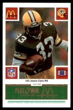 1986 McDonald's Football Green #231 Packers Jessie Clark #33 NM/MT *g1