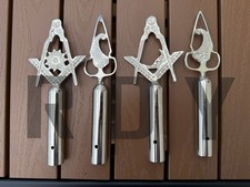 Masonic Lodge Silver Pole Toppers, Freemason Ceremonial Decorative Tops Set of 4