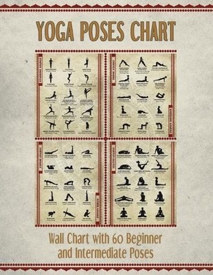 Yoga Poses Chart: Chart / Mini Poster With 60 Common Hatha Yoga Poses / Asanas i