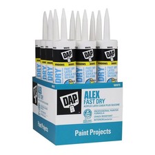 Alex Fast Dry 10.1 Oz. White Acrylic Latex plus Silicone Caulk Contractor 12-Pa