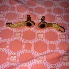 Vintage SWANK Onyx Gold tone Wrap Around Mesh Cuff Links