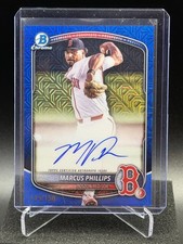 Marcus Phillips 2025 Bowman Chrome Mega Blue Mojo Auto #115/150 - Red Sox