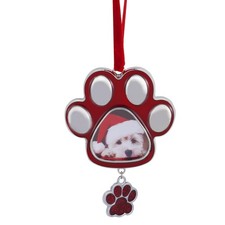 Paw Christmas Tree Ornament with Picture Frame, Metal Paw Christmas Ornament ...