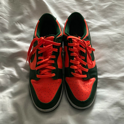 Nike Dunk Low Miami Hurricanes Men's Low Top Lace Up Orange/Green DD1391-300
