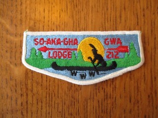 Boy Scout OA So Aka Gha Lodge 212 S8? flap White River Council IN