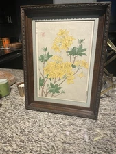 Shodo Kawarazaki "Azalea Flower" Japanese Woodblock Print Mid-Showa Era Vintage