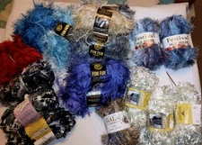 Fun Fur Yarn - 16 Skeins - Various Brands - Lion Brand - Festival - Phentex