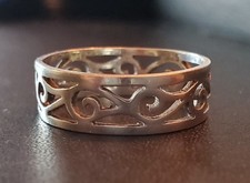 Sterling Silver 925 Decorative Cut Out Band ring size 7