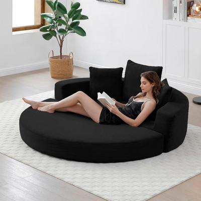 67'' Convertible Sofa Bed - Chic Black Loveseat for Compact Living Spaces