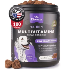 Dog Vitamins 15 in 1   Dog Multivitamin Chews with MSM for Hip & Joint Health