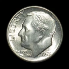 1953-S Roosevelt Dime - BU CHOICE Brilliant Uncirculated. 90% Silver. A Beauty!