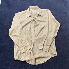 Vintage Arrow Surrey Dress Shirt Mens 16 Yellow Geometric Long Sleeve Perma-Iron