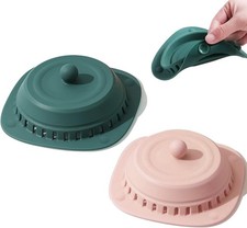 Silicone Sink Drain Strainers, 2 Pack Hair Catcher Shower Drain Cover Bathtub wi