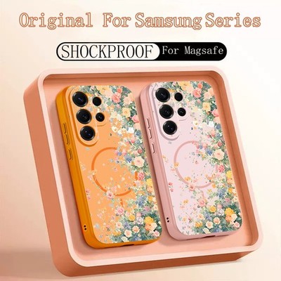 Magsafe-Hülle für Samsung S25 S26 Ultra S24 S23 A56 A55 A37 A16 Rose Floral Case