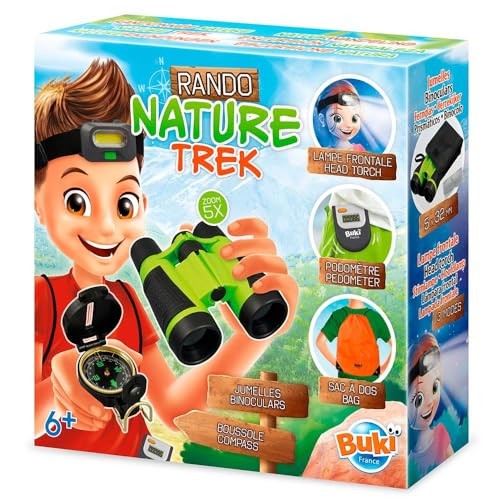 Randonnée nature Buki BN014 avec kit complet de jumelles de poche couleur noir pour enfant