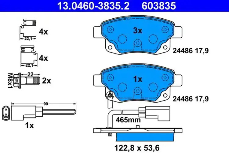 Brake pads 13.0460-3835.2 ATE for FORD TRANSIT Bus TRANSIT Van