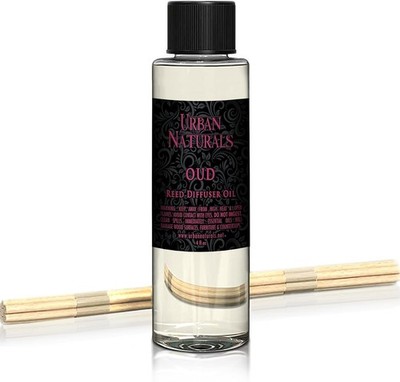 4 oz Oud Diffuser Oil with Raspberry & Amber, Free Reeds Included