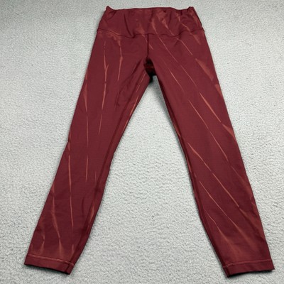 Lululemon Leggings Womens 10 Sun Bleached Wash Red Merlot Wunder Train High Rise