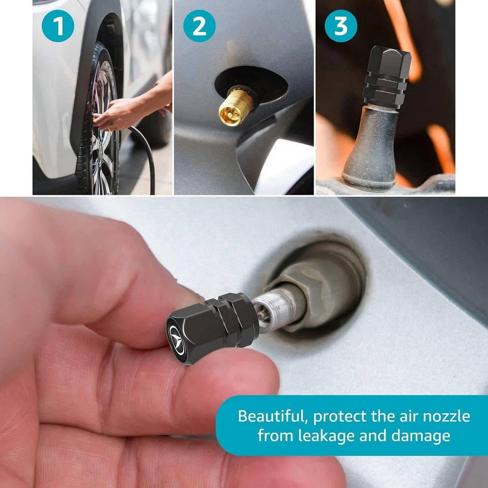 Tapas de válvula de neumático, tapas de vástago aptas para Acura CDX NSX RDX RLX TLX TLX-L, Fit-b7 Foto 3 de 4