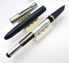 Vintage Parker 51 Cedar Blue Fountain Pen Chrome Cap 1948 Unrestored Original — photo 3