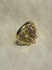 Vintage Citrine& Diamond  Cluster Ring,  Gold Plated Sterling  Silver — photo 4