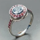 Gemstone Natural Blue Topaz Ring 925 Sterling Silver Size 6 /R471487