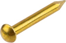 Solid Brass Escutcheon Pins - 1/2" Long - Pack of 100 - Small round Head Nails -