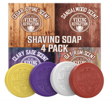Shaving Soap for Men Wet Shave(use with bowl and brush)4 Pack Variety 2.5oz each