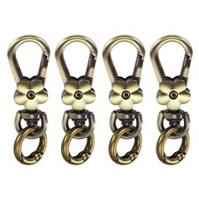 4 Pcs Metal Swivel Lobster Clasp Keychains Quick Release Key Ring, Bronze Tone