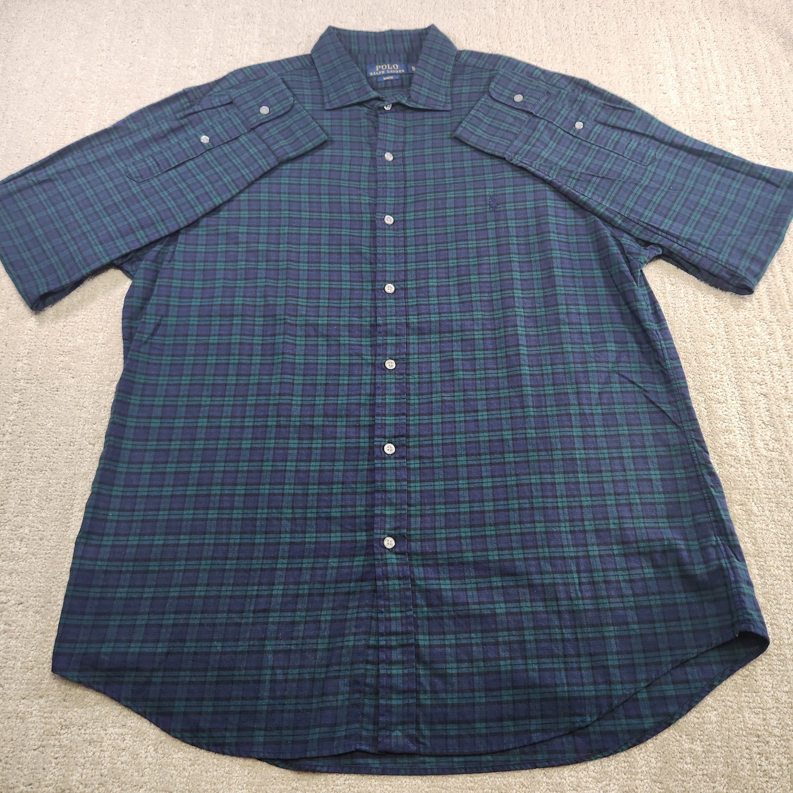 Polo Ralph Lauren Shirt Men XL Slim Fit Blackwatc… - image 2
