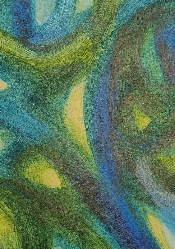 ACEO Original Art Card 2.5 x 3.5 Acrylic  Abstract Painting Series 5/8