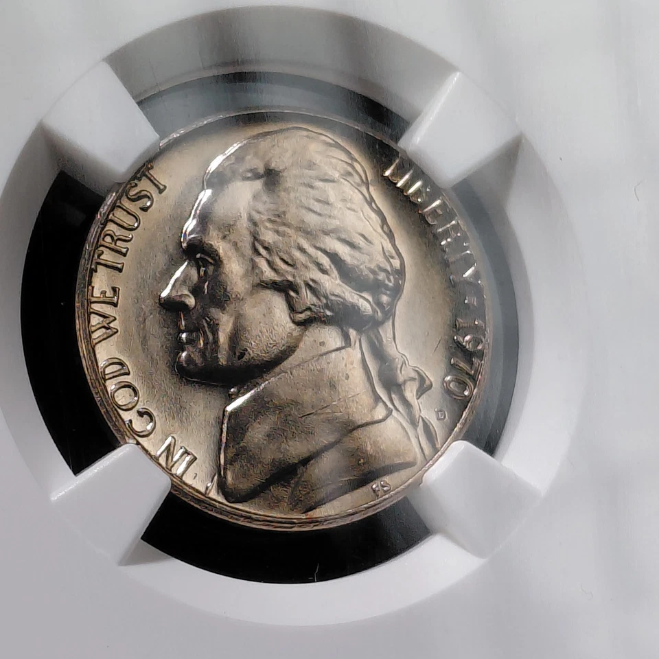 Lot of 3 Jefferson Nickels PCGS 1970-S PR69, NGC 1970-D MS66, 1976-S PR69 DCAM - Image 2 of 4