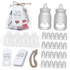 30Pcs Popping Bottle Openers Baby Shower Party Favors for Guests, Cute Sliver