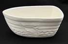 Vintage HULL Pottery USA Mid-Century Boat-Shaped Nautical Cream Planter Vase