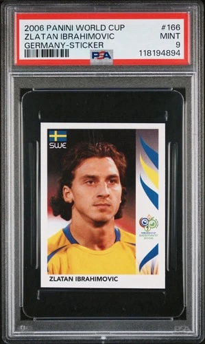 2006 Zlatan Ibrahimovic Panini World Cup Sticker PSA 9 / Mint Condition Low Pop